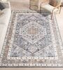Grey Traditional Polyester 9 ft x 12 ft Machine Made Carpet