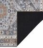 Grey Traditional Polyester 9 ft x 12 ft Machine Made Carpet