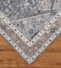 Grey Traditional Polyester 9 ft x 12 ft Machine Made Carpet
