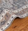 Grey Traditional Polyester 9 ft x 12 ft Machine Made Carpet