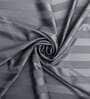Grey Striped 300 TC Cotton Blend Queen Sized Bed Sheets with 2 Pillow Covers