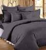 Grey Striped 300 TC Cotton Blend Queen Sized Bed Sheets with 2 Pillow Covers