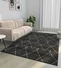 Grey Geometric Wool 4 X 6 Ft Hand Knotted Carpet