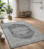 Grey Traditional Wool And Cotton 8 X 5 Feet Hand Tufted Carpet