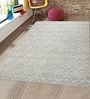 Grey Abstract Microfibre 5 ft x 7 ft Hand Tufted Carpet