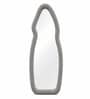Grey Upholstered Fabric Frame Abstract Full Length Floor Mirror 28 X 60 Inches