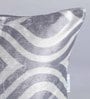 Silver Geometric Velvet 16 x 16 Inches Cushion Covers (Set of 6)