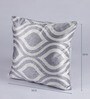 Silver Geometric Velvet 16 x 16 Inches Cushion Covers (Set of 6)