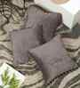 Grey Velvet Abstract 16X16 Inches Cushion Covers (3Pcs)
