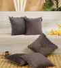 Grey Velvet Abstract 16X16 Inches Cushion Covers (Pack of 5)