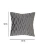 Grey Textured Geometric Velvet 16 x 16 Inches Cushion Covers (Set of 2)