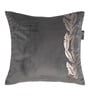 Grey Floral Leaf Velvet 16 x 16 Inches Cushion Covers (Set of 2)