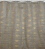 Grey Velvet Coral Branch Print  5 Foot Ring Top Window Curtains Set Of 2