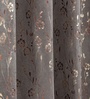 Grey Velvet Feather 5Ft Ring Top Window Curtains Pack of  2