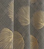 Grey Velvet Feather 5Ft Ring Top Window Curtains Pack of  2