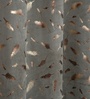 Grey Velvet Feather 5Ft Ring Top Window Curtains Pack of  2