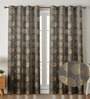 Grey Velvet Feather 7Ft Ring Top Door Curtain Pack of 1