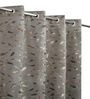 Grey Velvet Feather 7Ft Ring Top Door Curtains Pack of  2