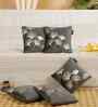 Grey Velvet Floral 12X12 Inches Cushion Covers (Pack of 5)