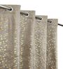 Grey Velvet Floral 5 Foot Ring Top Window Curtain