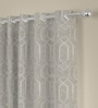 Grey Velvet foil print 5ft Regular Eyelet Window Curtains (2 Pc)