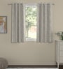 Grey Velvet foil print 5ft Regular Eyelet Window Curtains (2 Pc)