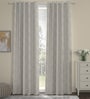 Grey Velvet foil print 9ft Regular Eyelet Long Door Curtains (2 Pc)