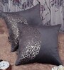 Grey Traditional Velvet 16 x 16 Inches Cushion Covers (Set of 2)