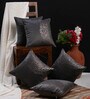 Grey Traditional Velvet 16 x 16 Inches Cushion Covers (Set of 5)