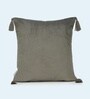Grey Velvet Geometric 18x18 inches Cushion Cover