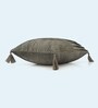 Grey Velvet Geometric 18x18 inches Cushion Cover