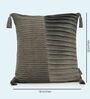 Grey Velvet Geometric 18x18 inches Cushion Cover