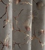 Grey Velvet Leaf Print 7Ft Ring Top Door Curtains Pack of  2