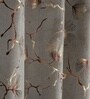 Grey Velvet Leaf Print 9Ft Ring Top Long Door Curtain Pack of 1