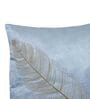 Grey Floral Velvet 16 x 16 Inches Cushion Covers (Set of 2)