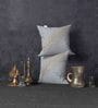 Grey Floral Velvet 16 x 16 Inches Cushion Covers (Set of 2)
