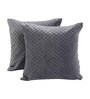 Grey Velvet Solid 16x16 inches Cushion Covers (Pack of 2)