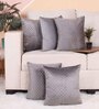 Grey Velvet Solid 16x16 inches Cushion Covers (Pack of 5)
