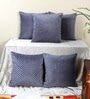 Grey Velvet Solid 16x16 inches Cushion Covers (Pack of 5)