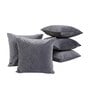 Grey Velvet Solid 16x16 inches Cushion Covers (Pack of 5)