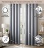 Grey Velvet Solid 5 Feet Blackout Window Curtains Set Of 2