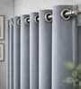 Grey Velvet Solid 7 Feet Blackout Door Curtain