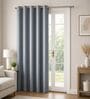Grey Velvet Solid 7 Feet Blackout Door Curtain