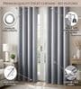 Grey Velvet Solid 9 Feet Blackout Door Curtains Set Of 2