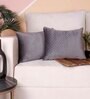 Grey Velvet Solids 18x12 inches Cushion Covers (Pack of 2)
