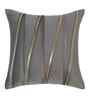 Grey Velvet Striped 16X16 Inches Cushion Covers (Pack of 2)