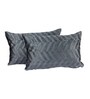 Grey Velvet Striped 18x12 inches Cushion Covers (Pack of 2)
