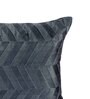 Grey Velvet Striped 18x12 inches Cushion Covers (Pack of 2)