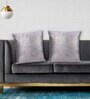 Grey Velvet Traditional 16x16 inches Cushion Covers (Pack of 2)