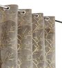 Grey Velvet Tree Branch  9 Foot Ring Top Door Curtain